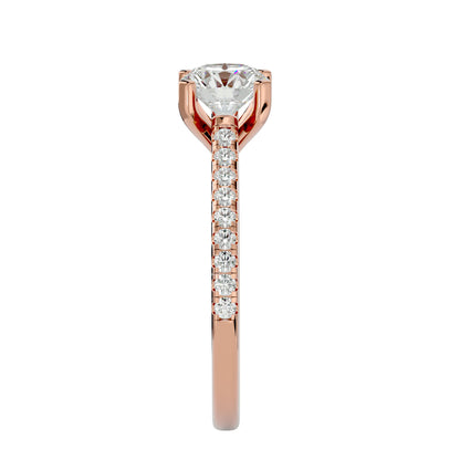 Iconique Beautiful Solitaire Band- 1.36 Ct Round Diamond Gold Ring