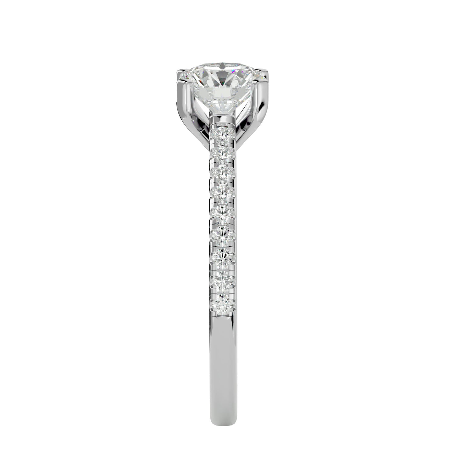 Iconique Beautiful Solitaire Band- 1.36 Ct Round Diamond Gold Ring