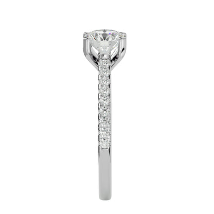 Iconique Beautiful Solitaire Band- 1.36 Ct Round Diamond Gold Ring