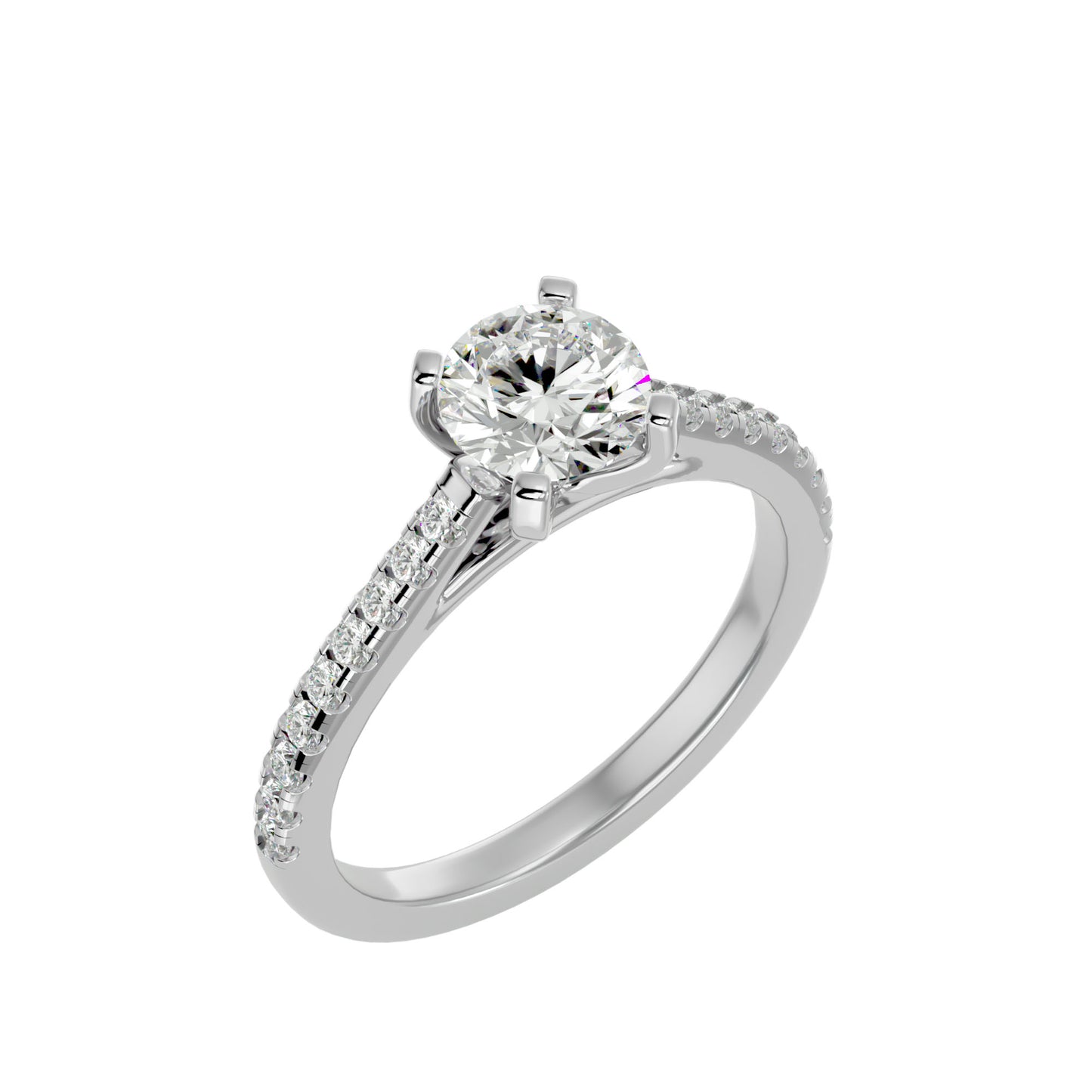 Iconique Beautiful Solitaire Band- 1.36 Ct Round Diamond Gold Ring