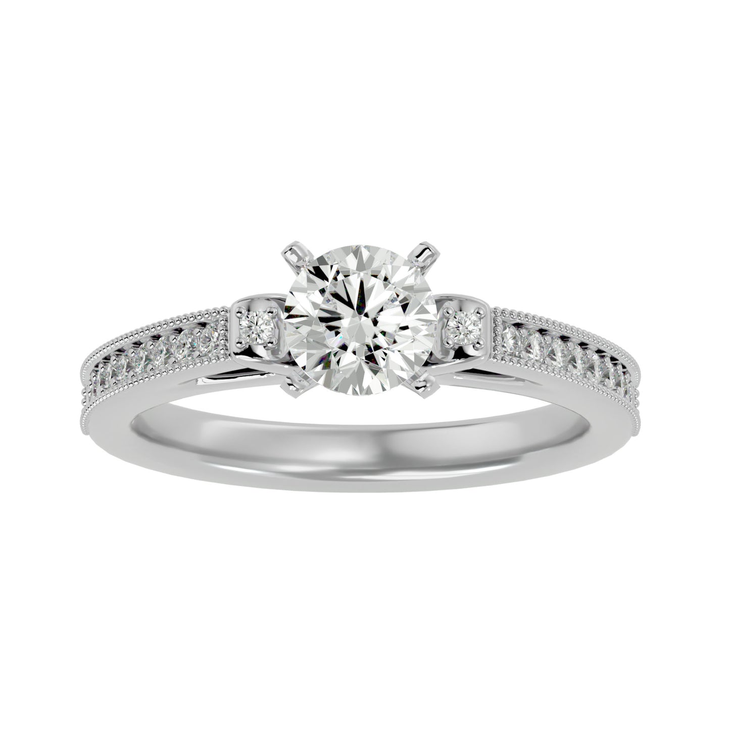 Iconique Beautiful Solitaire Band- 0.4 Ct Round Diamond Gold Ring