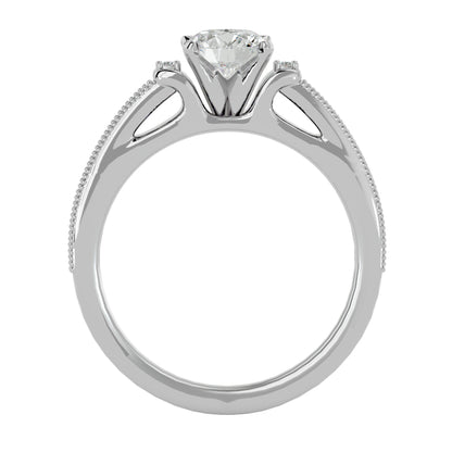 Iconique Beautiful Solitaire Band- 0.4 Ct Round Diamond Gold Ring