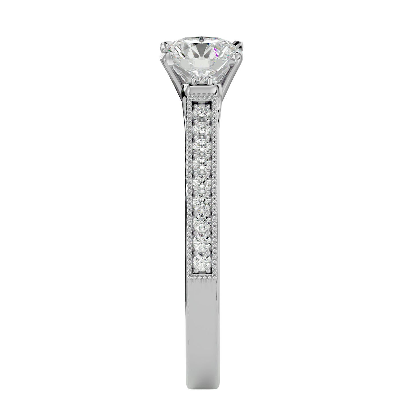 Iconique Beautiful Solitaire Band- 0.4 Ct Round Diamond Gold Ring