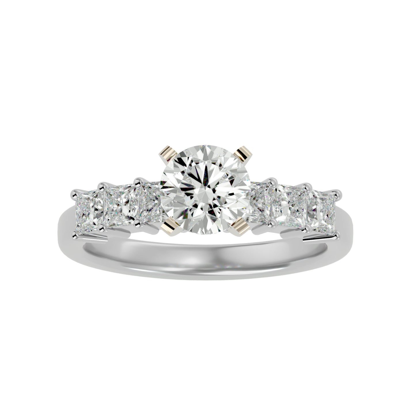 Iconique Beautiful Solitaire Band- 1.32 Ct Round Diamond Gold Ring