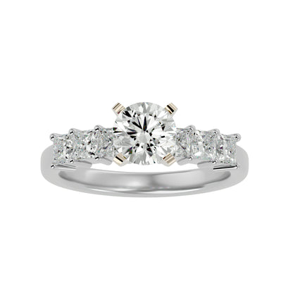 Iconique Beautiful Solitaire Band- 1.32 Ct Round Diamond Gold Ring