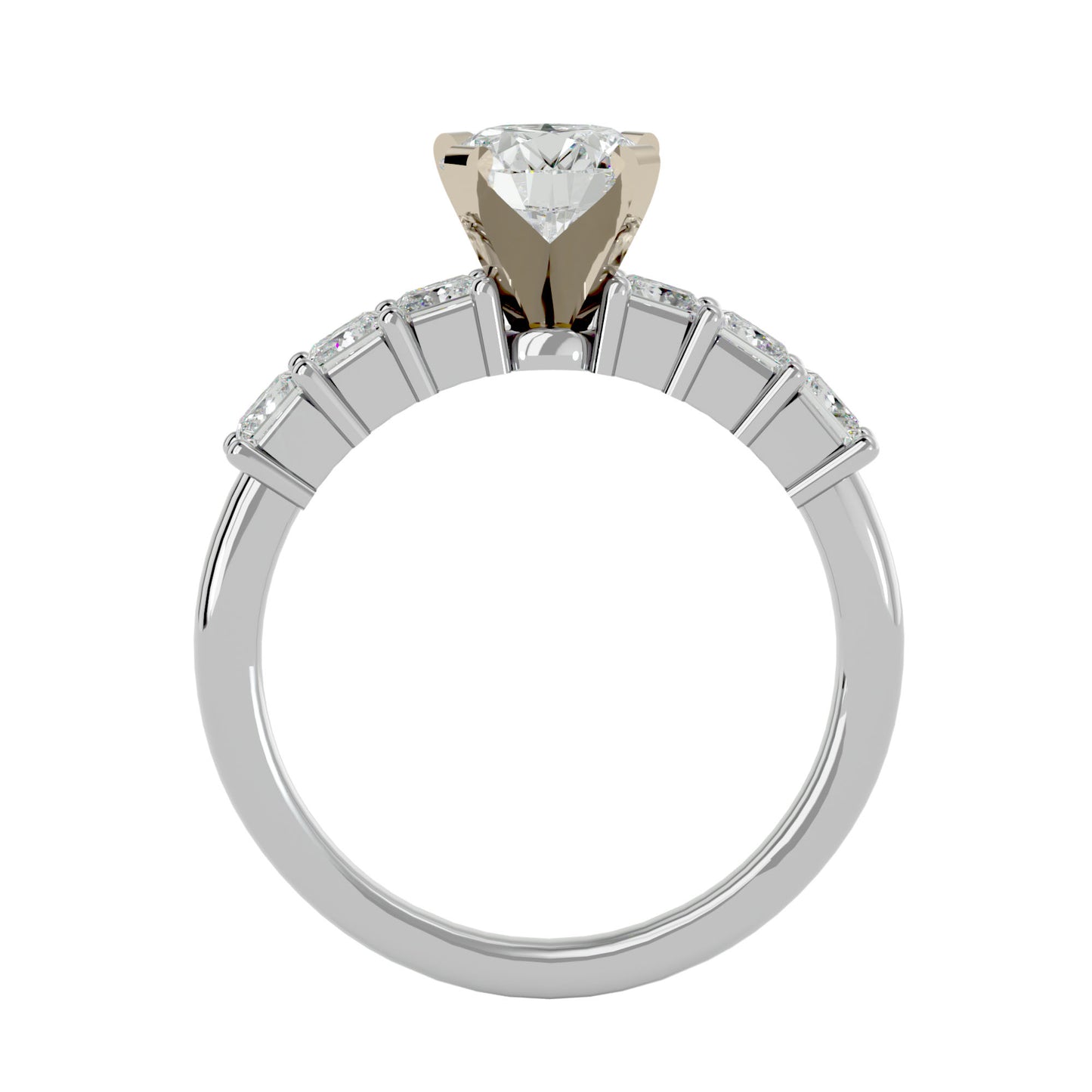 Iconique Beautiful Solitaire Band- 1.32 Ct Round Diamond Gold Ring
