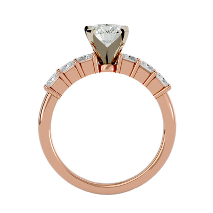 Iconique Beautiful Solitaire Band- 1.32 Ct Round Diamond Gold Ring