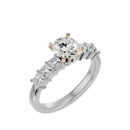 Iconique Beautiful Solitaire Band- 1.32 Ct Round Diamond Gold Ring