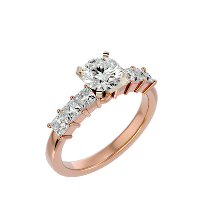 Iconique Beautiful Solitaire Band- 1.32 Ct Round Diamond Gold Ring