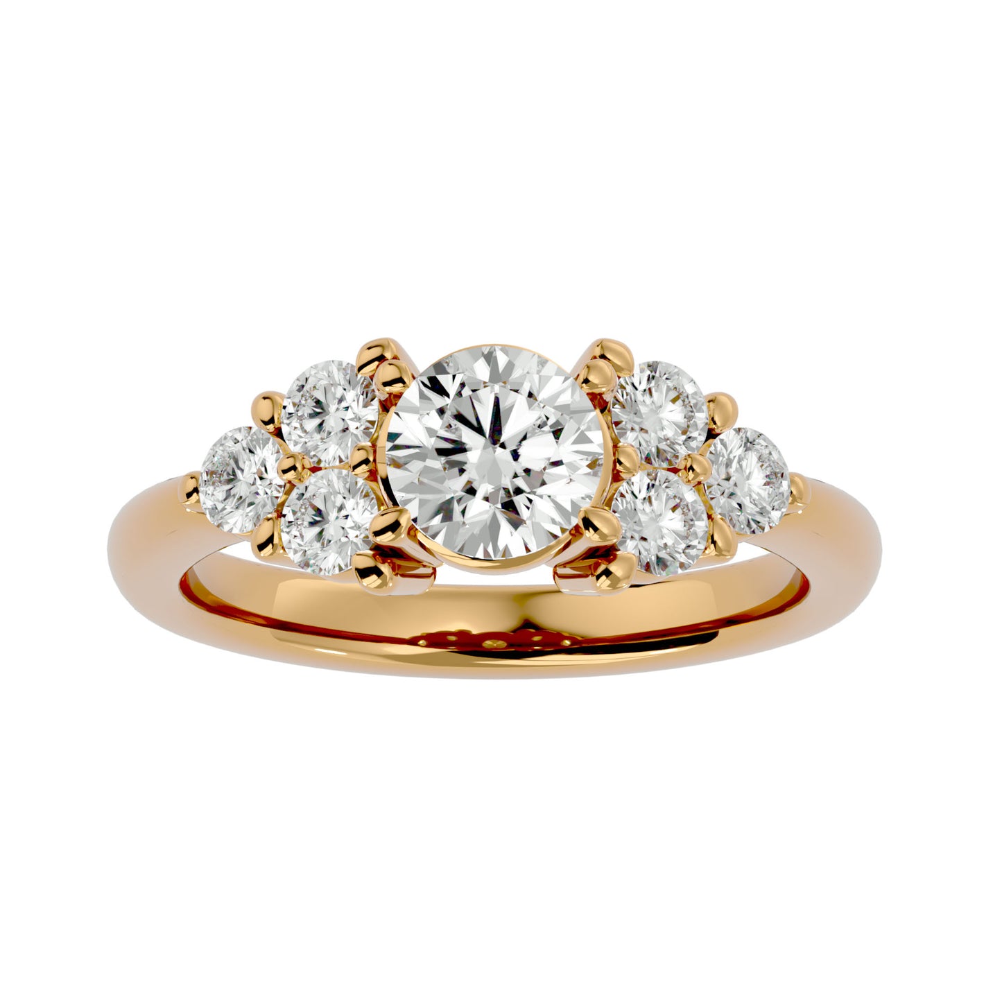 1.75 ct Seven-Stone Diamond Ring in Yellow Gold – Radiance in Every Facet