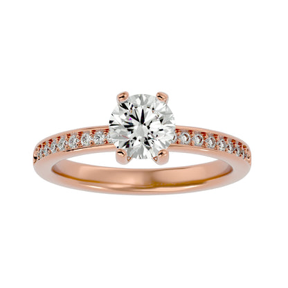 Iconique Timeless Solitaire Band-1.57 Ct Round Diamond Gold Ring