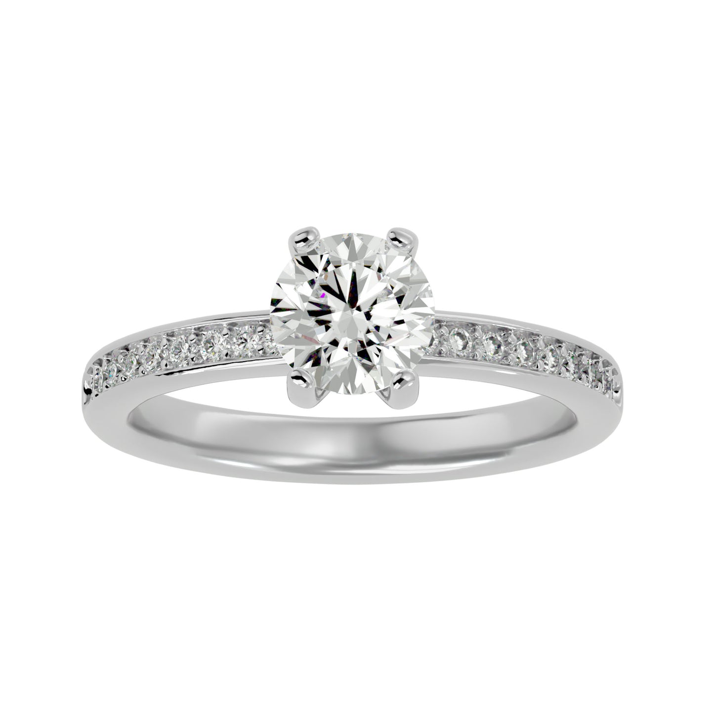 Iconique Timeless Solitaire Band-1.57 Ct Round Diamond Gold Ring