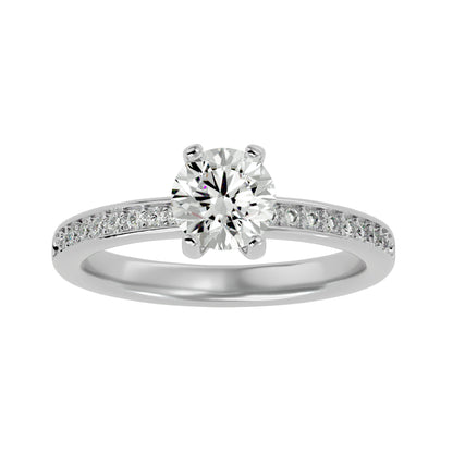 Iconique Timeless Solitaire Band-1.57 Ct Round Diamond Gold Ring