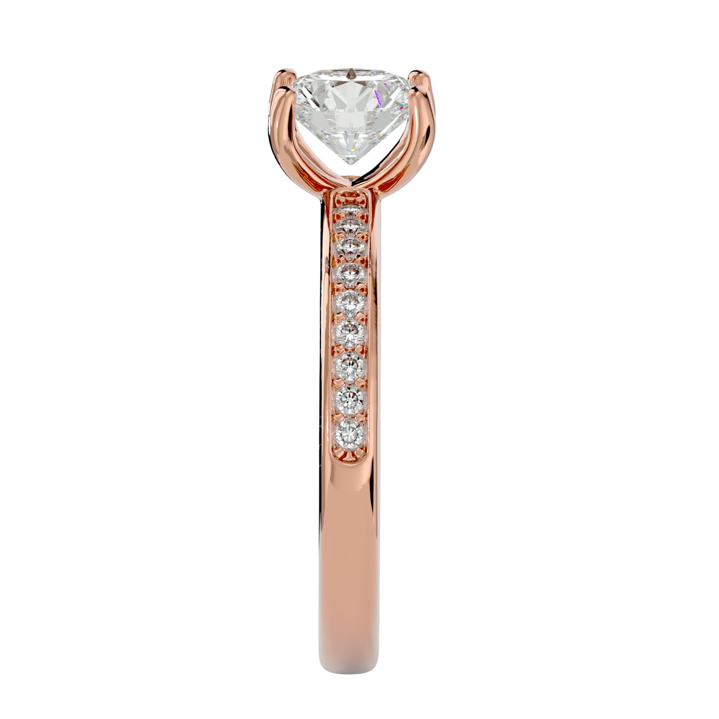 Iconique Timeless Solitaire Band-1.57 Ct Round Diamond Gold Ring