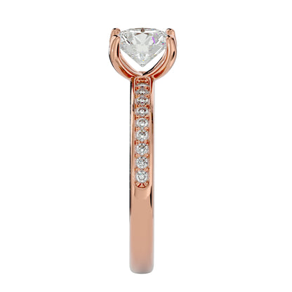 Iconique Timeless Solitaire Band-1.57 Ct Round Diamond Gold Ring
