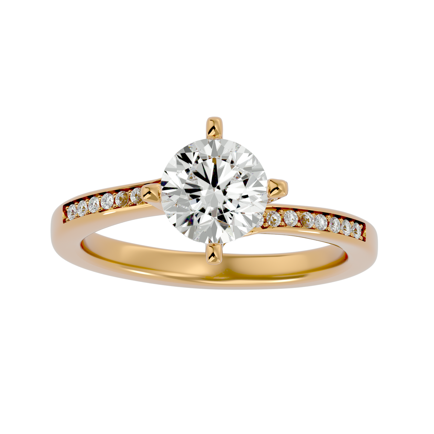 Iconique Signature Solitaire – 1.15ct Round Diamonds Gold Ring