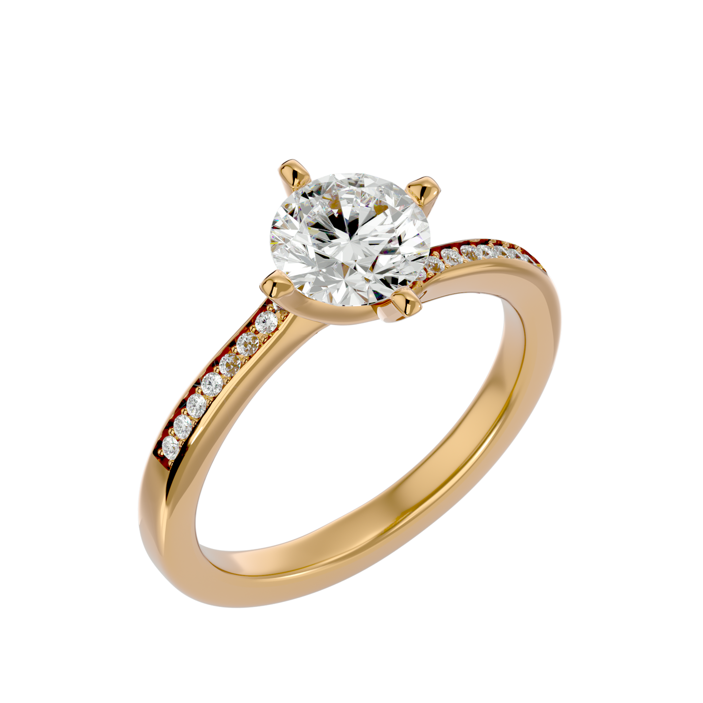 Iconique Signature Solitaire – 1.15ct Round Diamonds Gold Ring