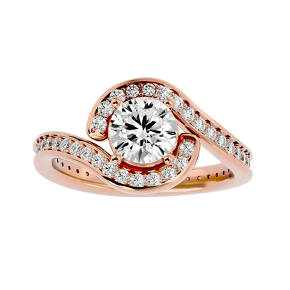 Iconique Beautiful Halo- 1.64 Ct Round Diamond Gold Ring