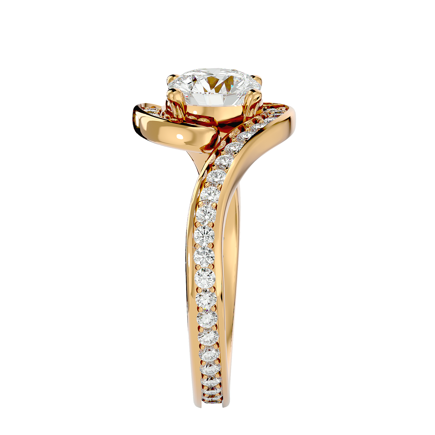 Iconique Beautiful Halo- 1.64 Ct Round Diamond Gold Ring
