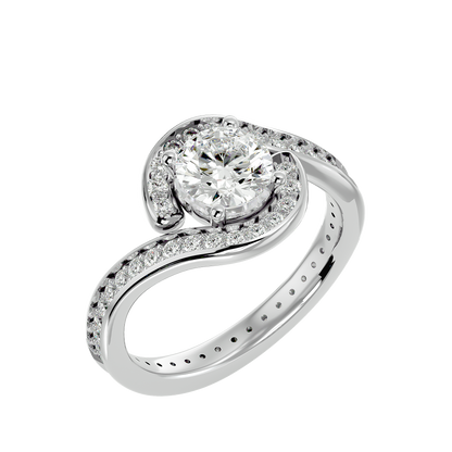 Iconique Beautiful Halo- 1.64 Ct Round Diamond Gold Ring