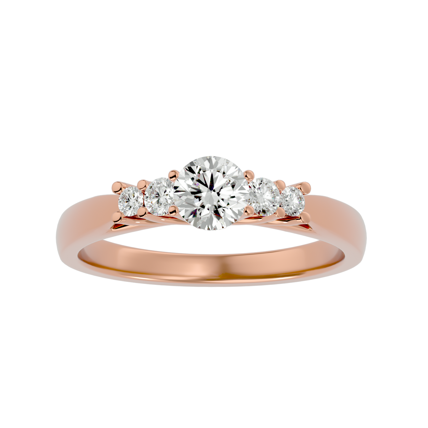 Lumière Beautiful Halo - 0.69 Ct Round Diamond Gold Ring