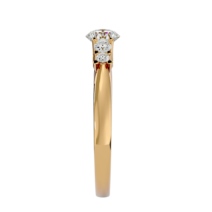 Lumière Beautiful Halo - 0.69 Ct Round Diamond Gold Ring