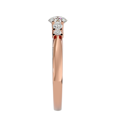 Lumière Beautiful Halo - 0.69 Ct Round Diamond Gold Ring