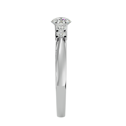 Lumière Beautiful Halo - 0.69 Ct Round Diamond Gold Ring