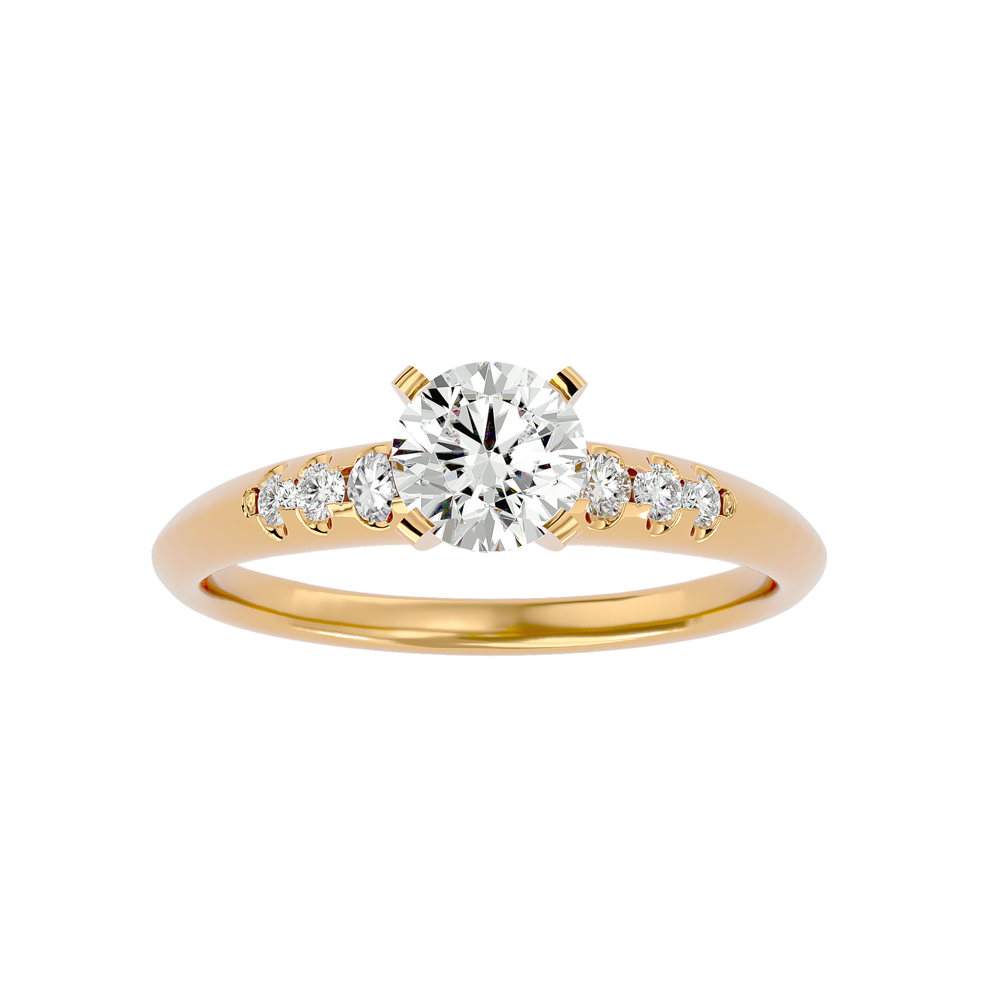 Lumière Beautiful Halo - 0.41 Ct Round Diamond Gold Ring