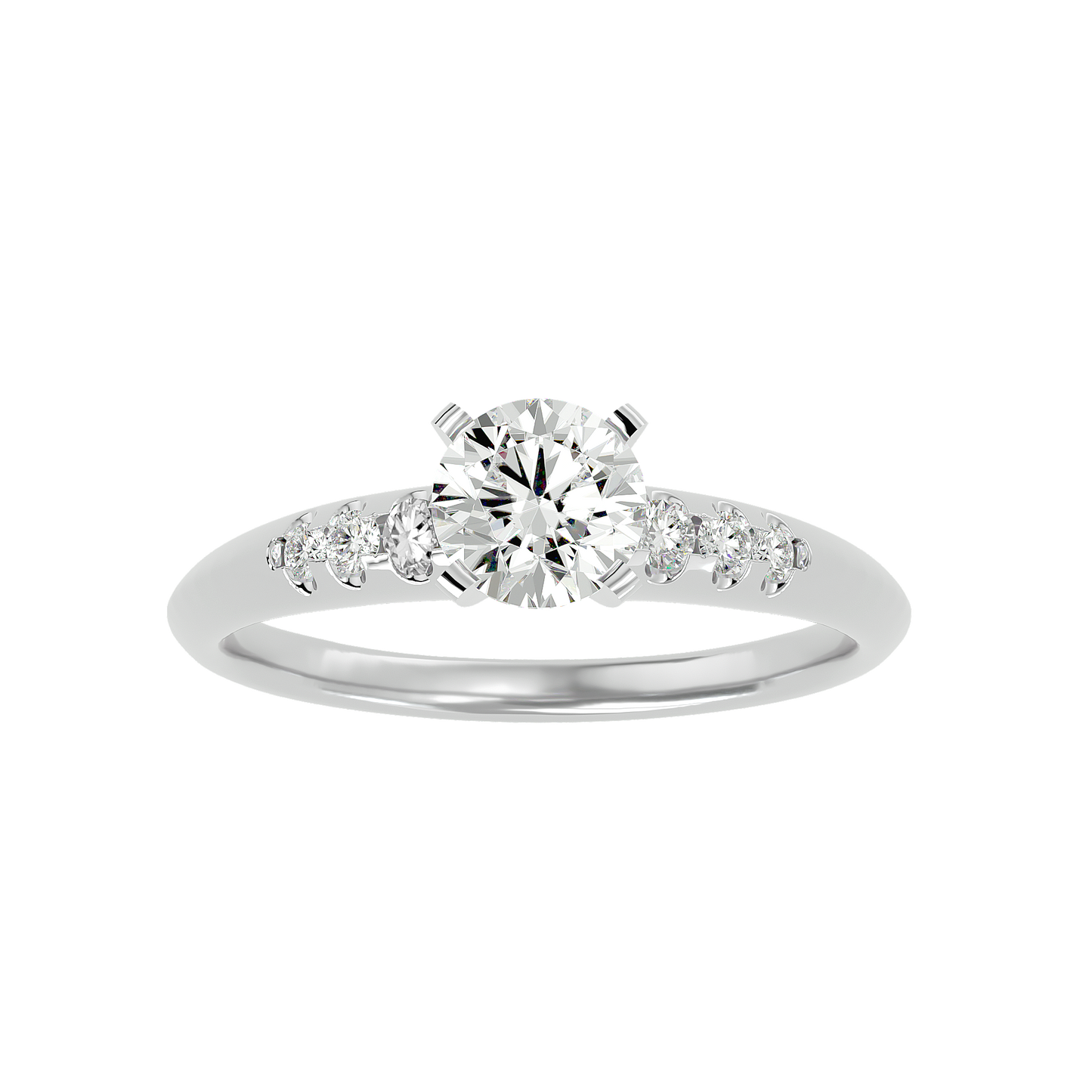 Lumière Beautiful Halo - 0.41 Ct Round Diamond Gold Ring