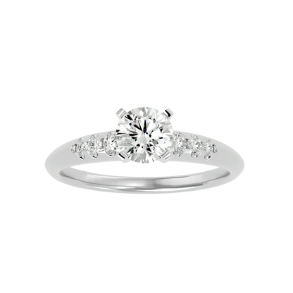 Lumière Beautiful Halo - 0.41 Ct Round Diamond Gold Ring