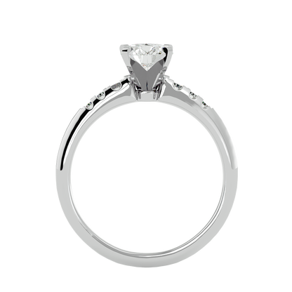 Lumière Beautiful Halo - 0.41 Ct Round Diamond Gold Ring