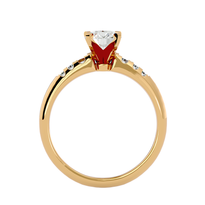 Lumière Beautiful Halo - 0.41 Ct Round Diamond Gold Ring