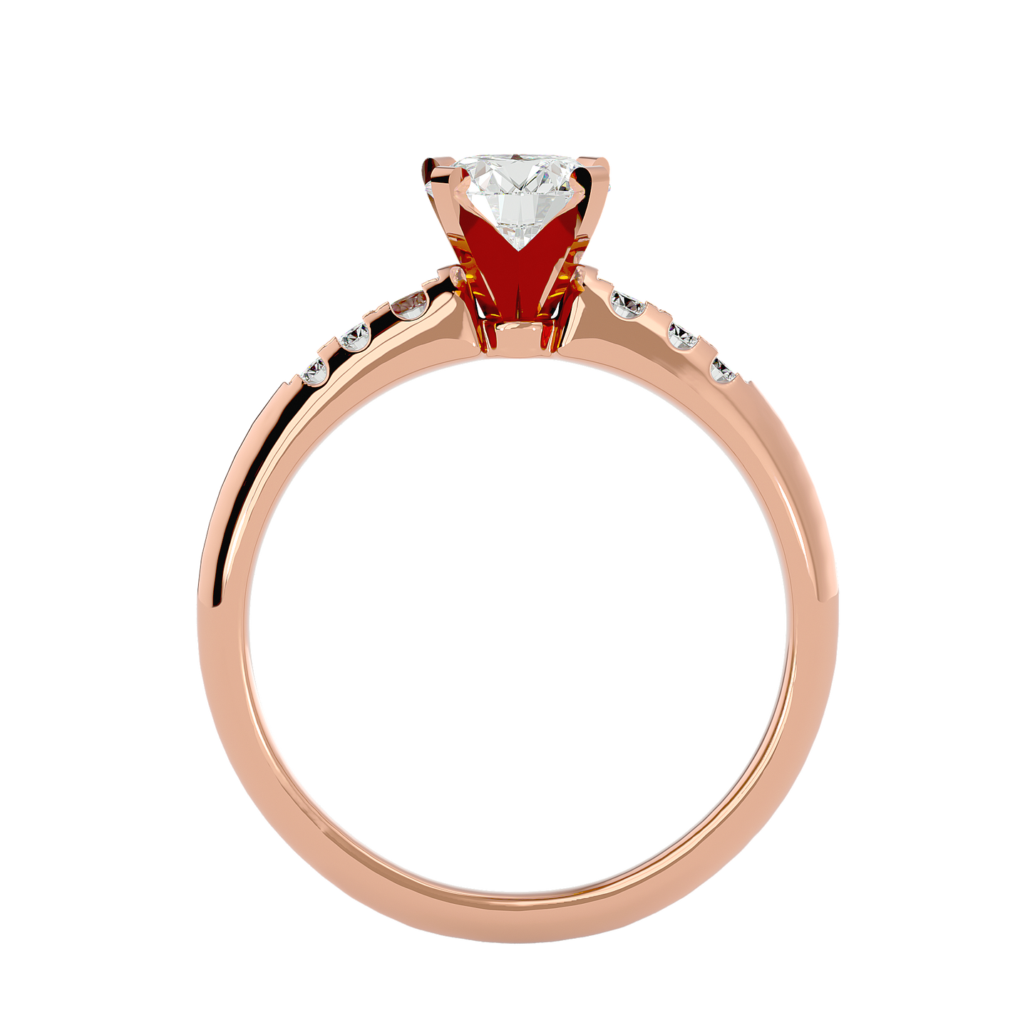 Lumière Beautiful Halo - 0.41 Ct Round Diamond Gold Ring