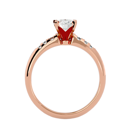 Lumière Beautiful Halo - 0.41 Ct Round Diamond Gold Ring