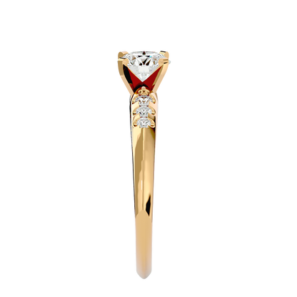Lumière Beautiful Halo - 0.41 Ct Round Diamond Gold Ring