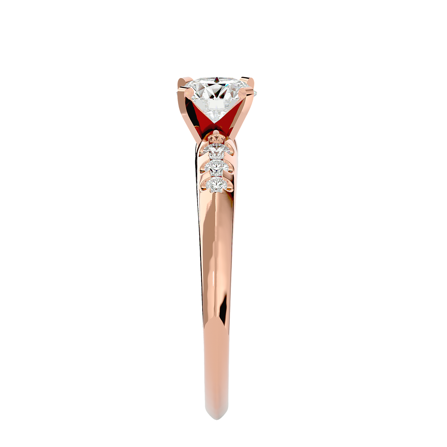 Lumière Beautiful Halo - 0.41 Ct Round Diamond Gold Ring