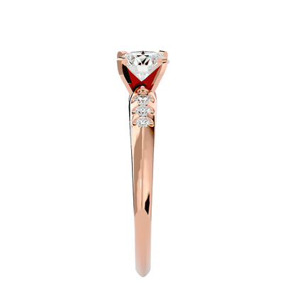 Lumière Beautiful Halo - 0.41 Ct Round Diamond Gold Ring