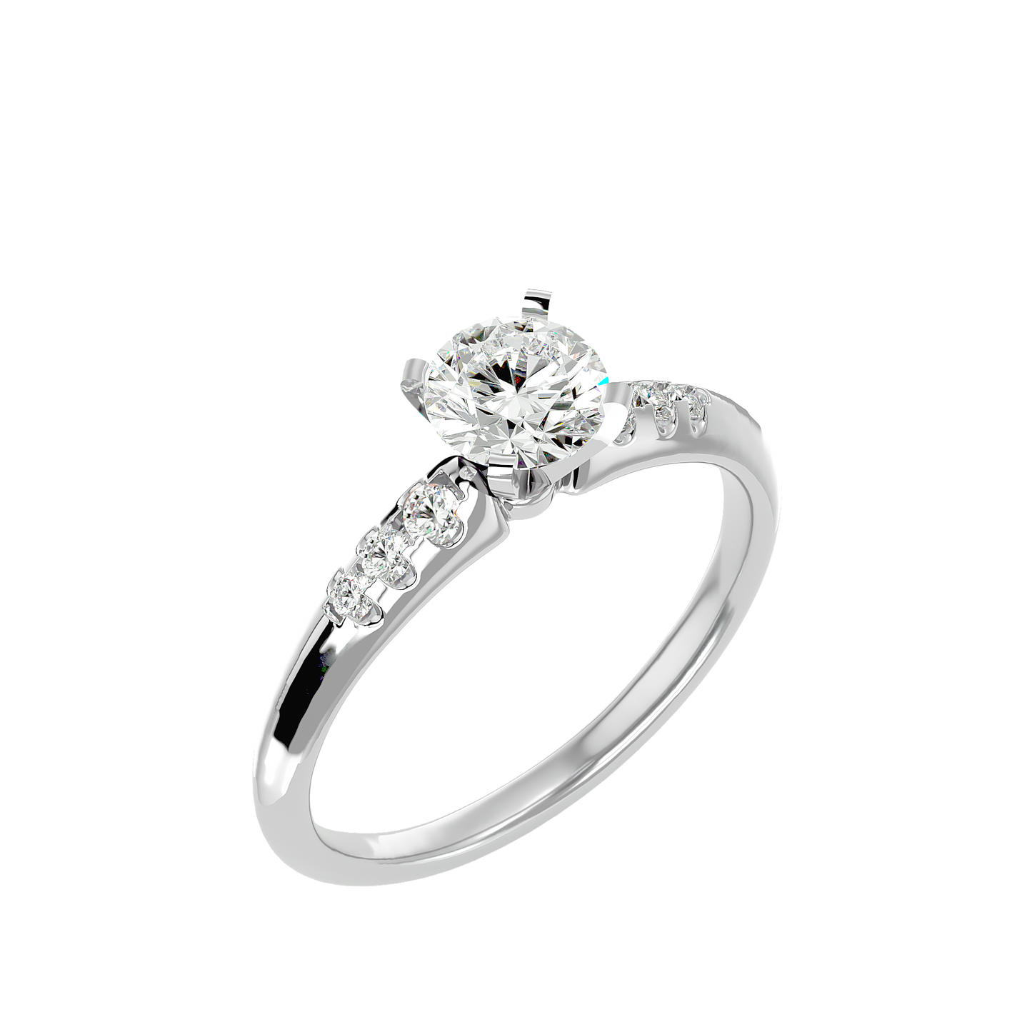 Lumière Beautiful Halo - 0.41 Ct Round Diamond Gold Ring