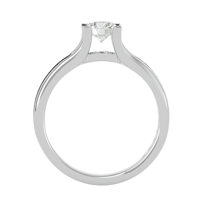 Lumière Beautiful Halo - 0.97 Ct Round Diamond Gold Ring