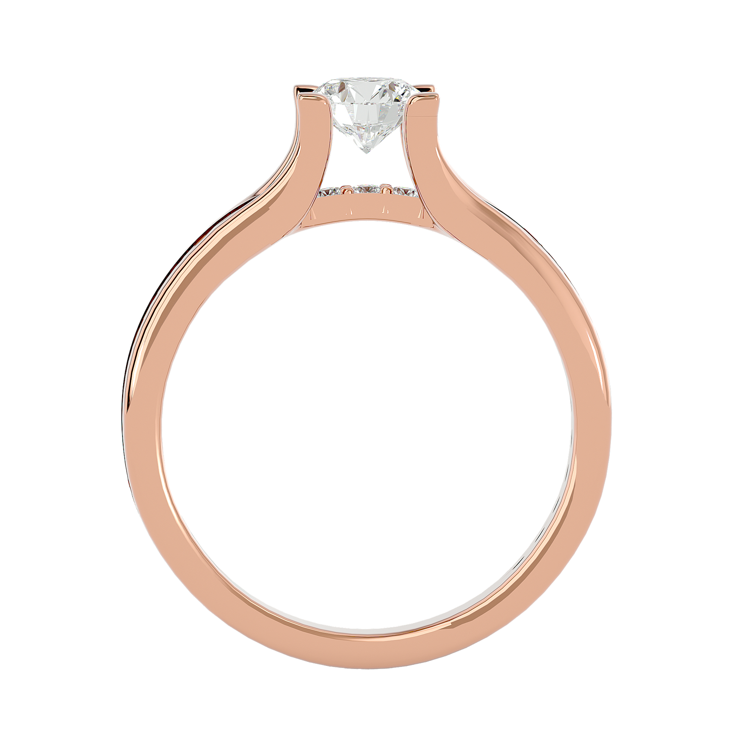 Lumière Beautiful Halo - 0.97 Ct Round Diamond Gold Ring