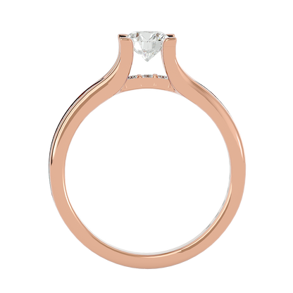 Lumière Beautiful Halo - 0.97 Ct Round Diamond Gold Ring