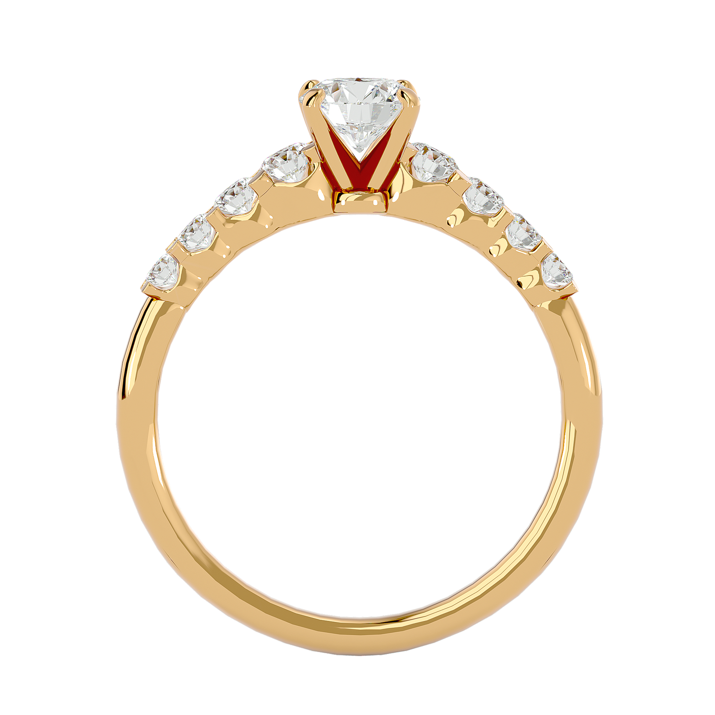 Lumière Beautiful Halo - 1.1 Ct Round Diamond Gold Ring