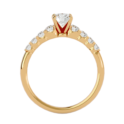 Lumière Beautiful Halo - 1.1 Ct Round Diamond Gold Ring