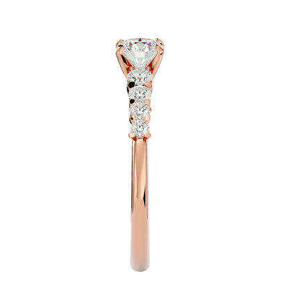 Lumière Beautiful Halo - 1.1 Ct Round Diamond Gold Ring