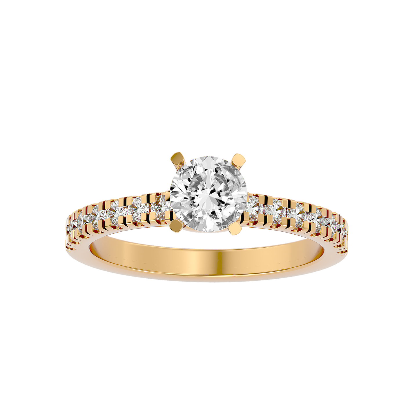 Lumière Beautiful Halo - 1.17 Ct Round Diamond Gold Ring