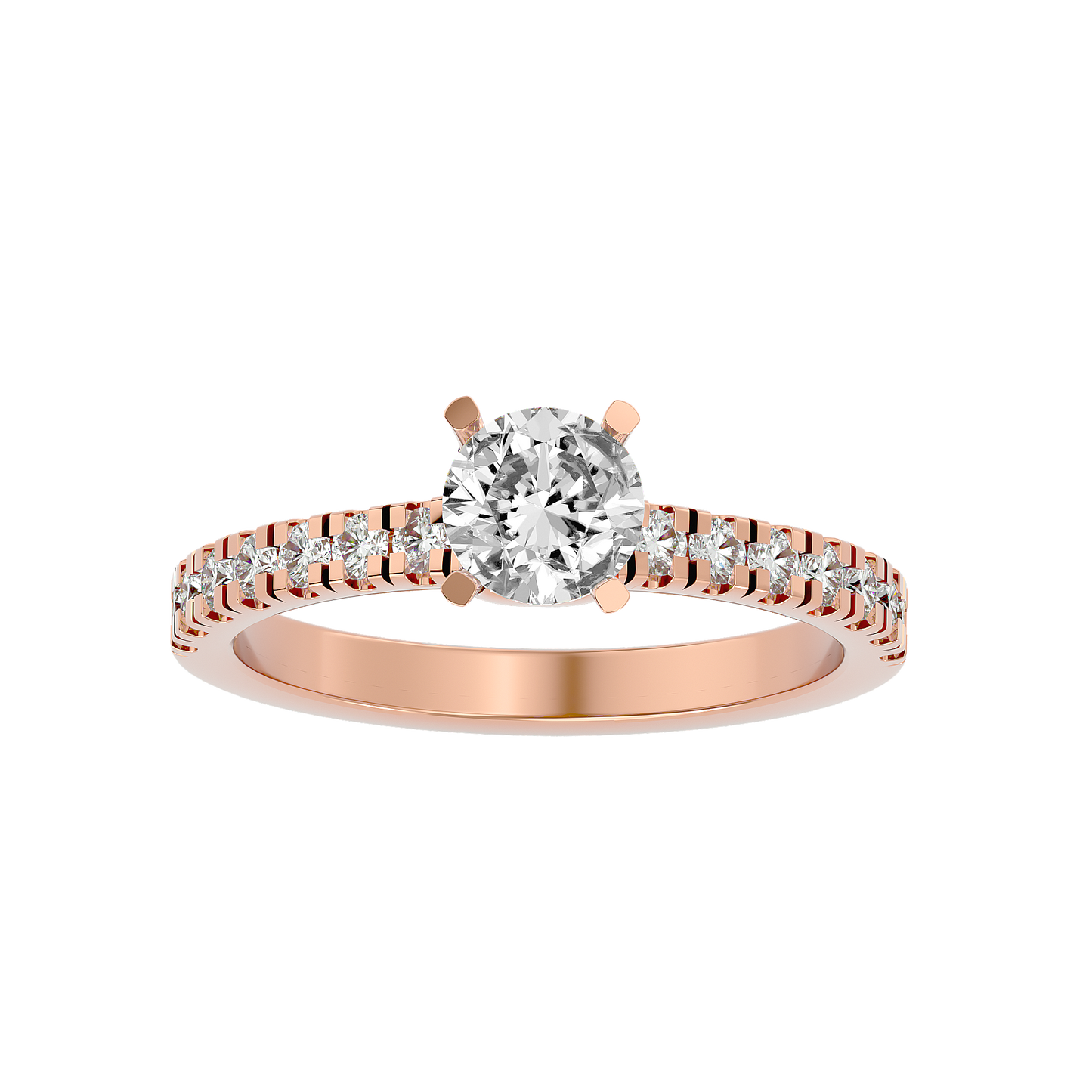 Lumière Beautiful Halo - 1.17 Ct Round Diamond Gold Ring
