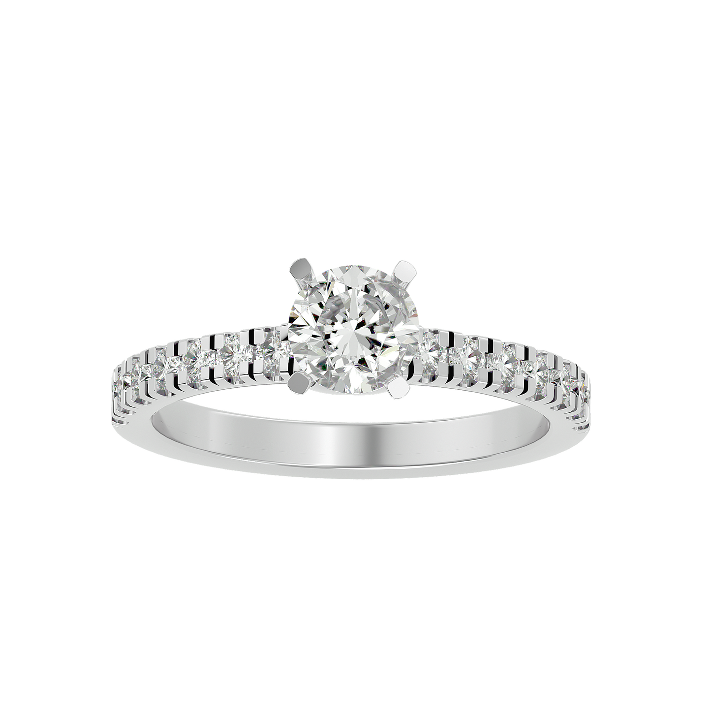 Lumière Beautiful Halo - 1.17 Ct Round Diamond Gold Ring