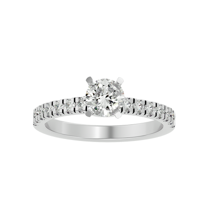 Lumière Beautiful Halo - 1.17 Ct Round Diamond Gold Ring
