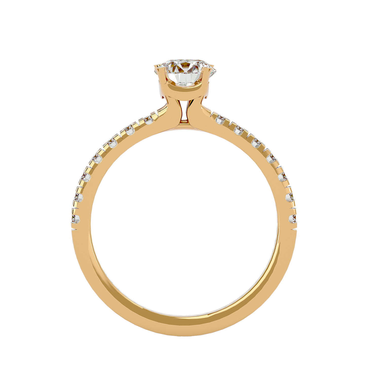 Lumière Beautiful Halo - 1.17 Ct Round Diamond Gold Ring